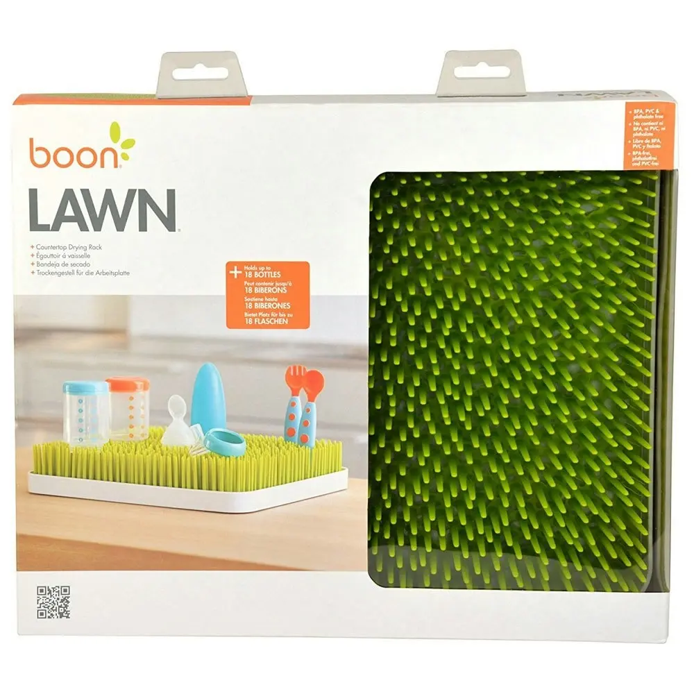 Boon Lawn Countertop Drying Rack/Holder/Dryer Baby Bottle/Utensils Green/White