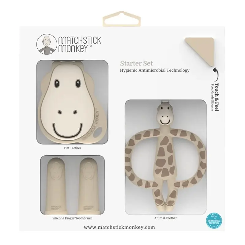 Matchstick Monkey Teething Starter Set Baby Silicone Teether 3m+ Gigi Giraffe