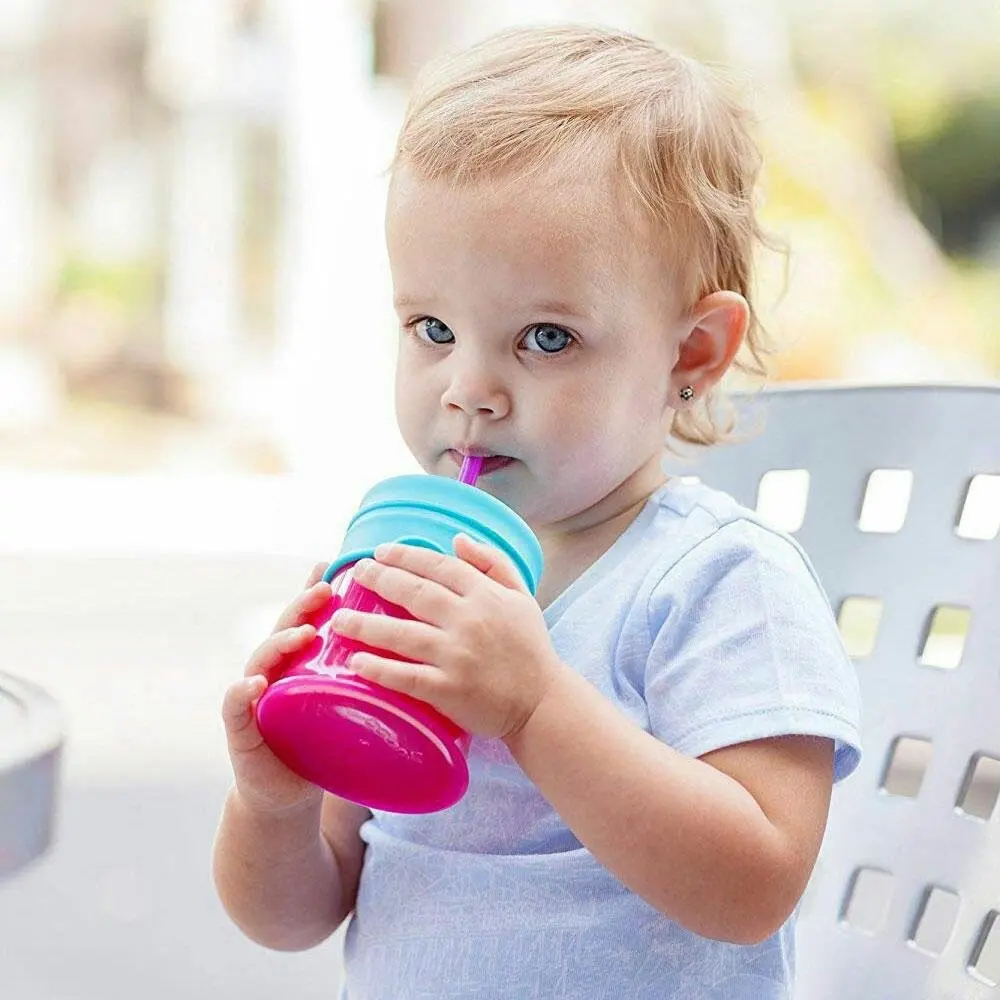 9pc Boon Snug Straw Baby/Girl/12m+/Infant Universal Cup Cover/Lid Pink/Blue/PP