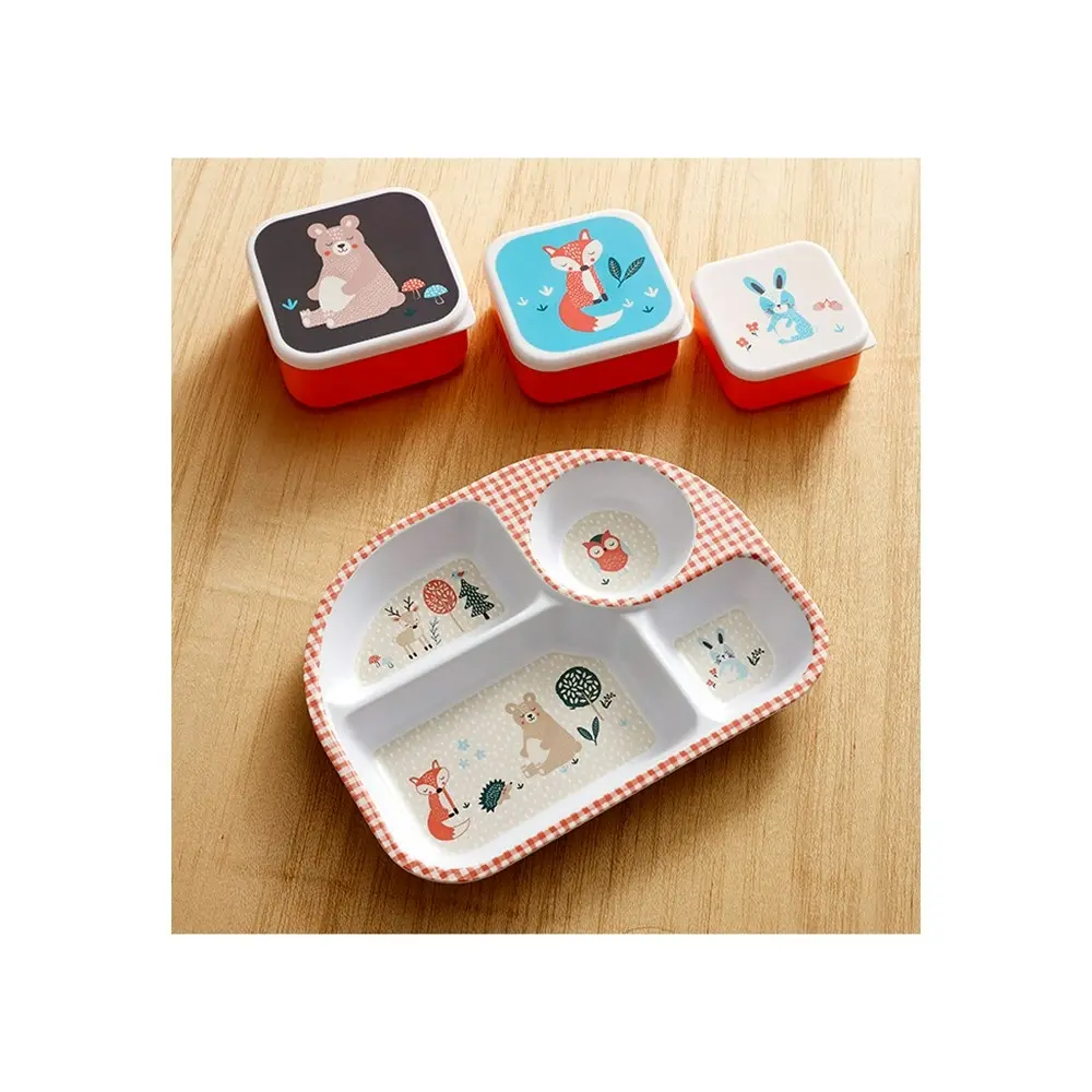 Ladelle 27x21cm Kids Melamine Woodland Divided Tray w/4 Compartments Food/Dining