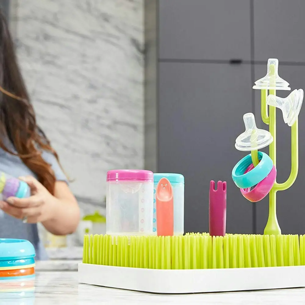 Boon Poke Baby Bottle/Feeding Drying Rack Accessories for Grass Countertop Green