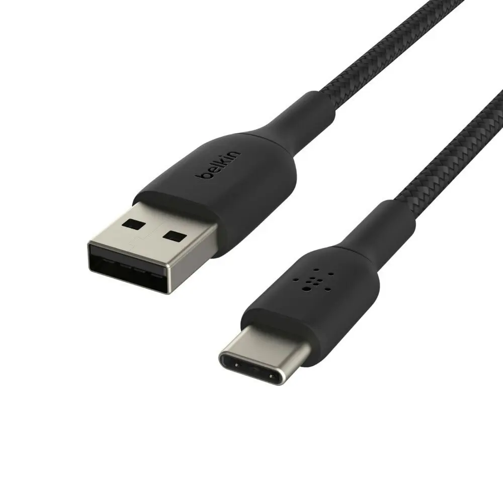 Belkin 15cm USB-A to USB-C Sync Charging Cable Braided for Smartphones Black