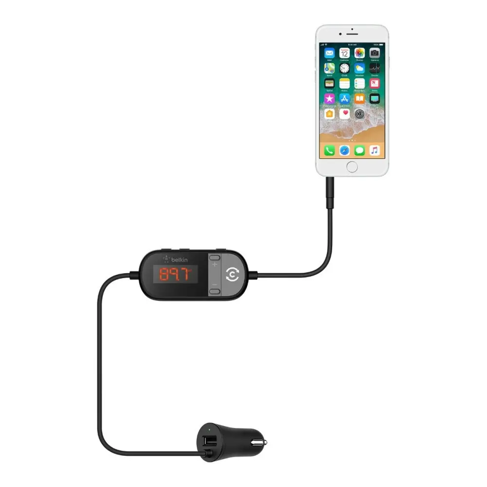 Belkin TuneCast In-Car Kit Single Port/3.5mm Aux Headphone Jack FM Transmitter