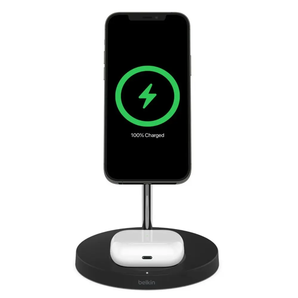 Belkin Charge Pro 15W Wireless Fast Charger/Stand MagSafe for iPhone 12/Air Pod