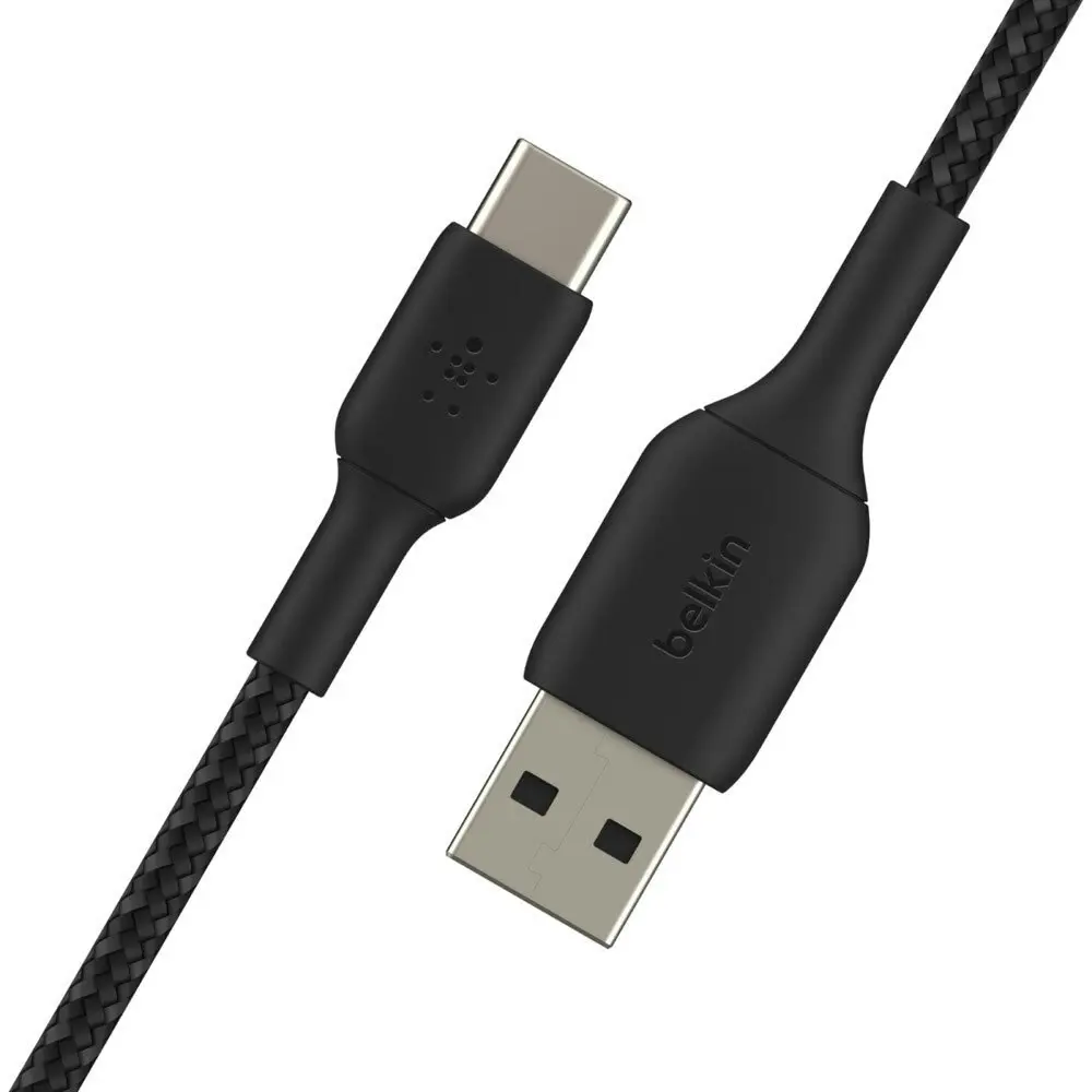 Belkin 2M Braided USB-A to USB-C Cable Data Sync Connector for Smartphones Black