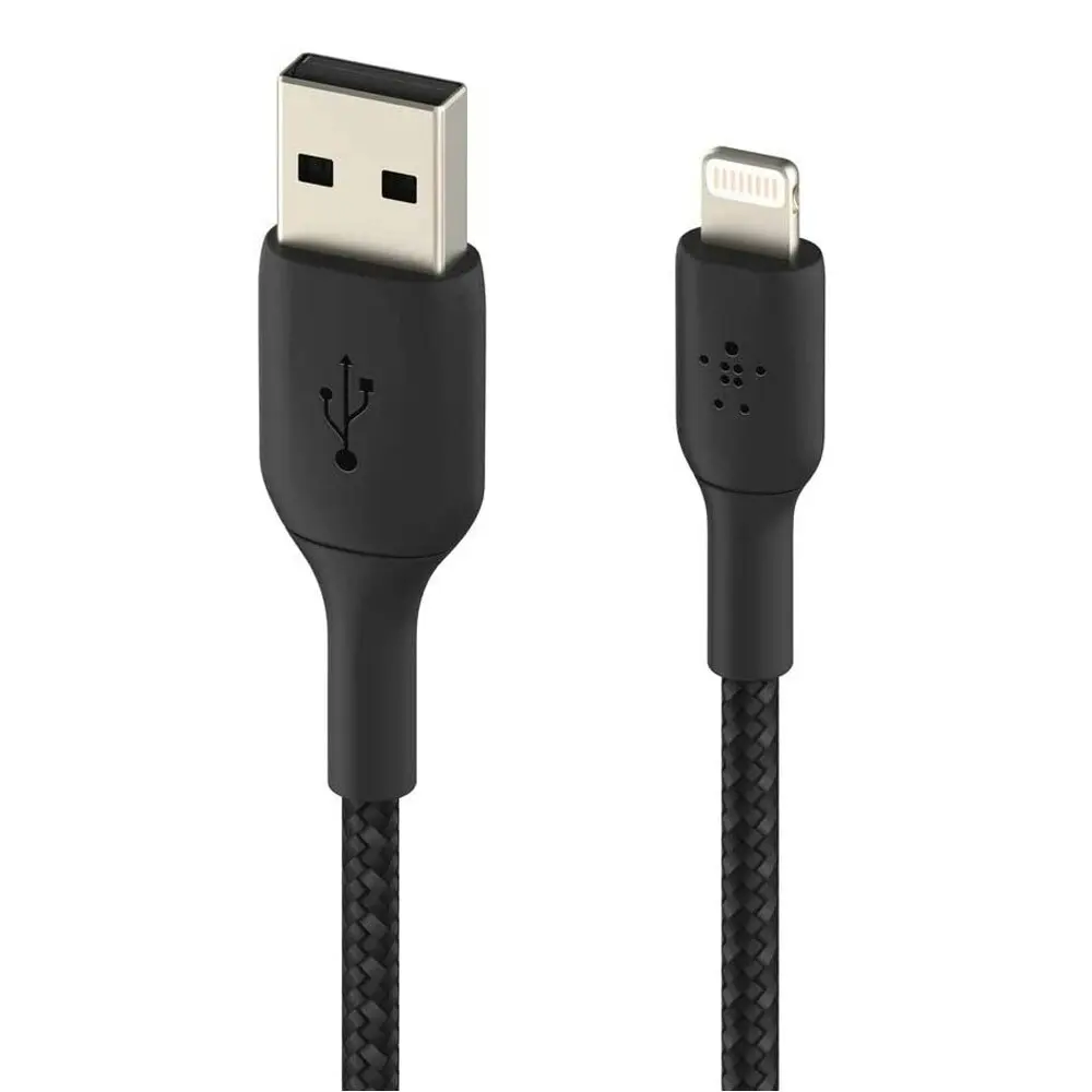 Belkin 1m Braided Lightning MFI-Certified to USB-A Cable for Apple iPhone Black