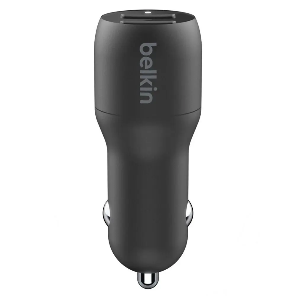 Belkin 24W Dual USB-A Car Charger for Apple iPhone 11 X XS/Samsung S8 S8+ Black