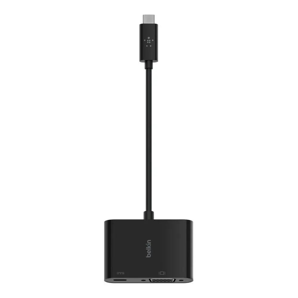 Belkin Universal USB-C to VGA/Charge Adapter Portable Connector Charging Hub BLK