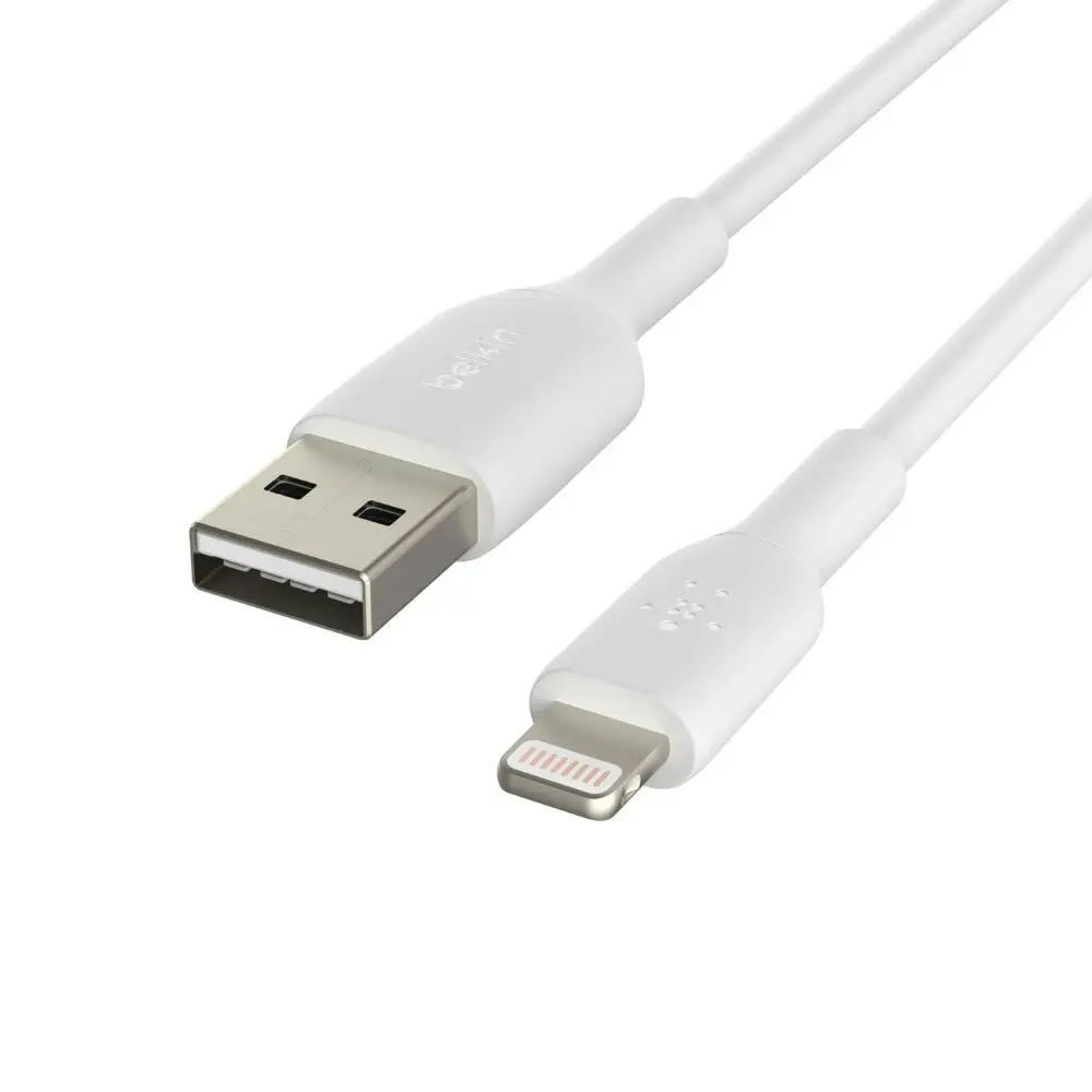 Belkin 2m USB-A to Lightning MFI-Certified Charging Data Cable for iPhone White