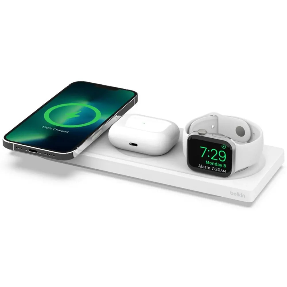 Belkin BoostCharge Pro MagSafe Wireless Charging Pad For Apple Watch/iPhone WHT