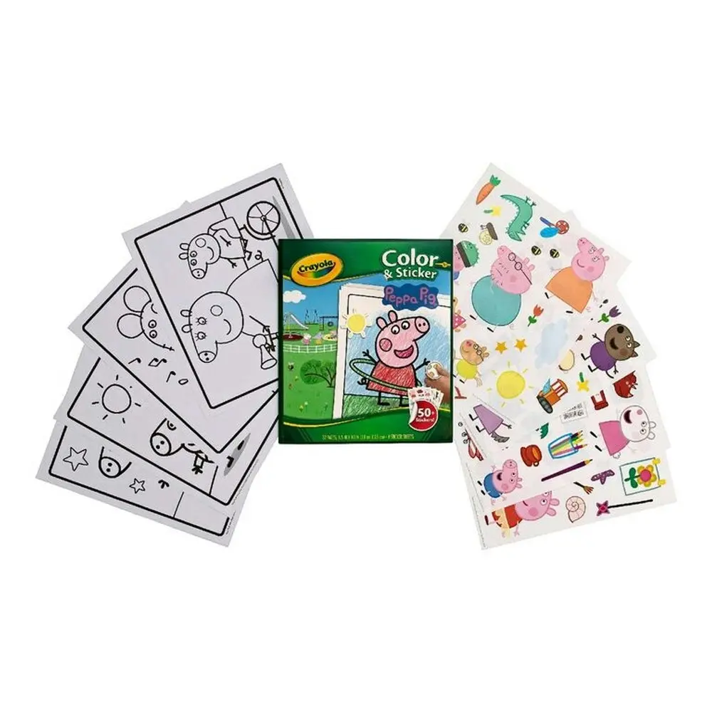 32pg Crayola Peppa Pig Colour Sticker Activity Picture Book Kids/Children 3y+