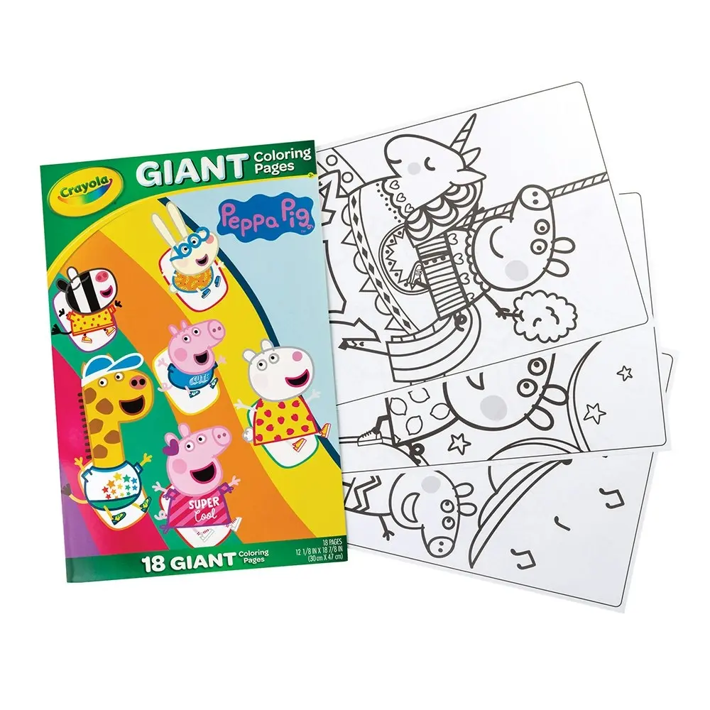 18pg Crayola 30x47cm Peppa Pig Giant Colouring Pages Activity Picture Kids 3y+