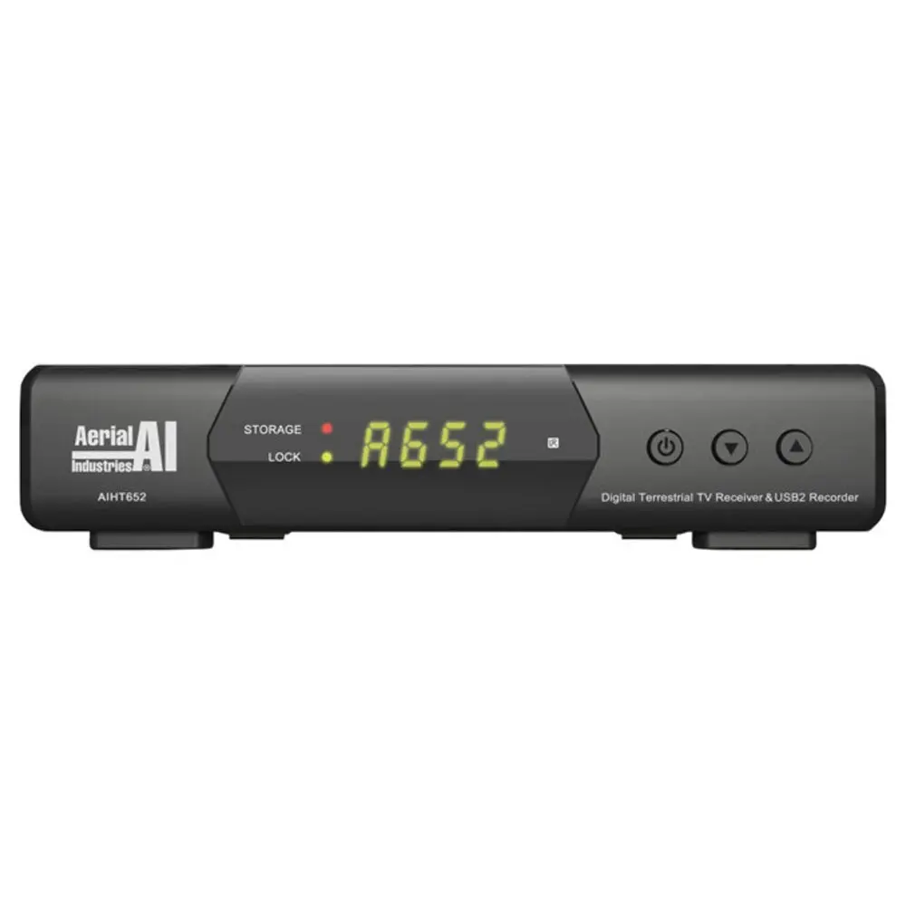 Aerial Industries AIHT652 HD Set Top Box w/ USB For DVB-T/DVB-T2 TV Record Live