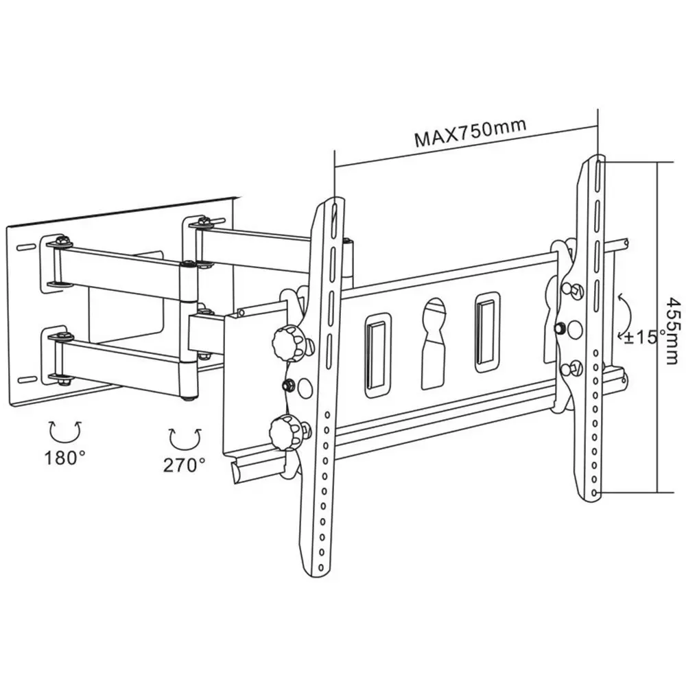 Doss Universal Flat Panel LCD/LED/Plasma TV Bracket Up To 80in/70kg Tilt/Swivel