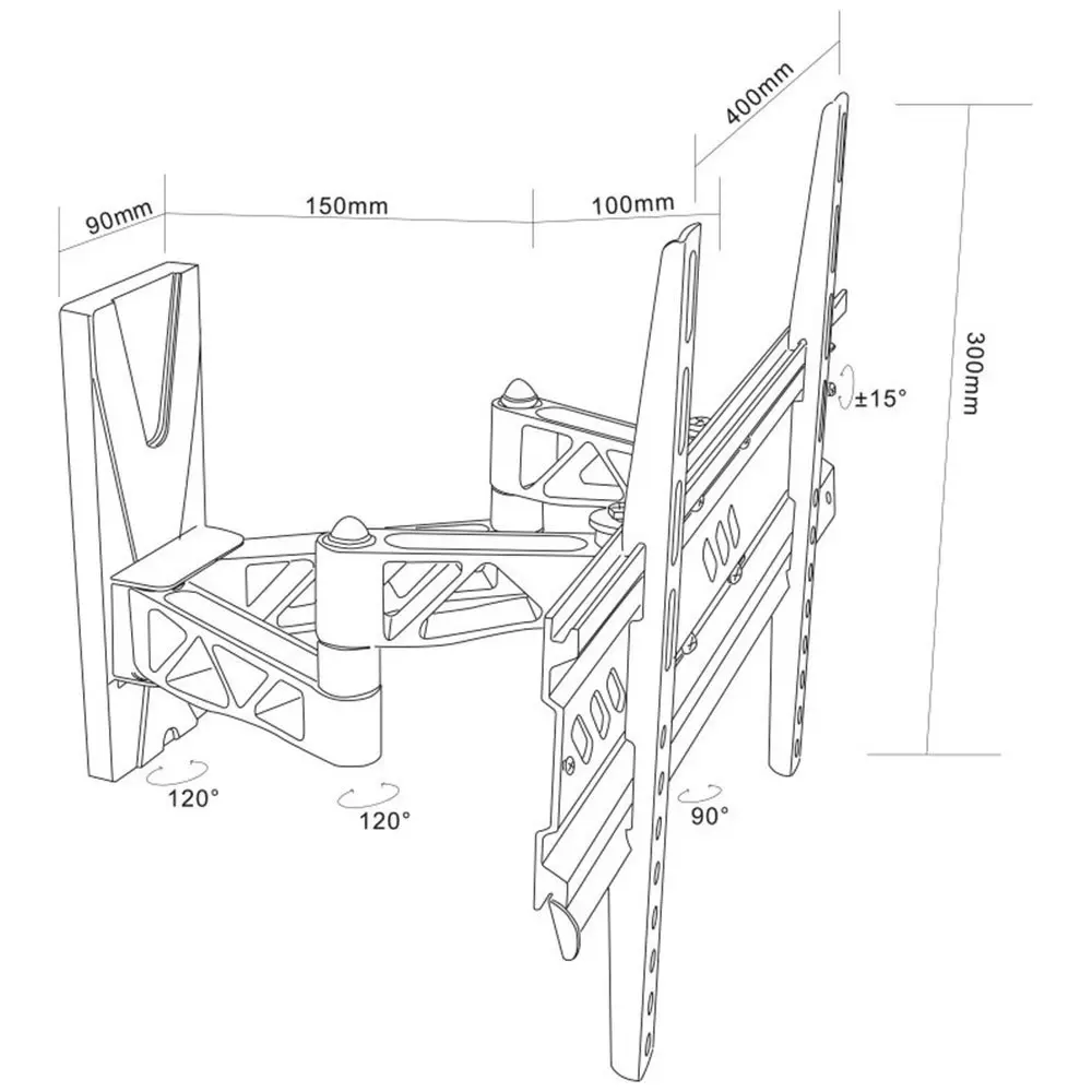 Doss LCD07B Universal Flat Panel LCD/LED TV Bracket Up To 55"/30kg Tilt/Swivel