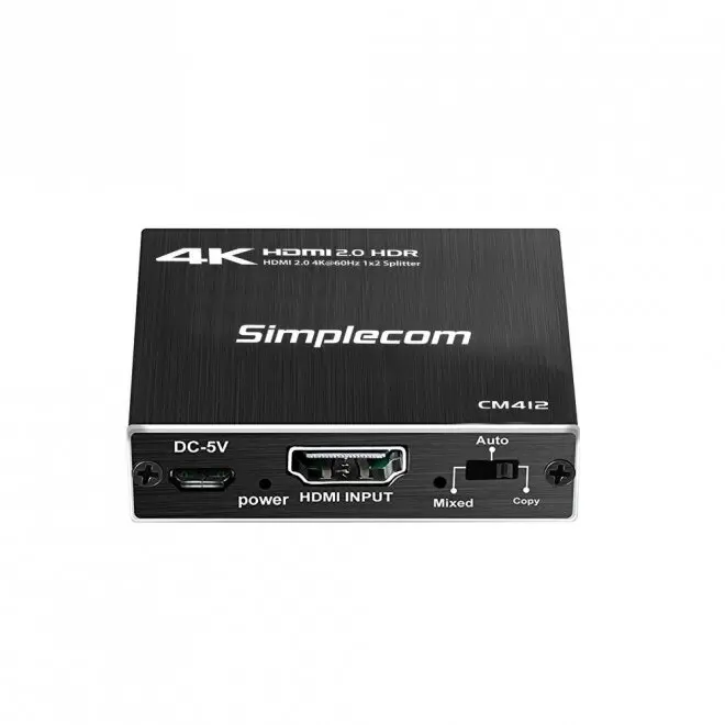 Simplecom CM412 4K HDMI2.0 Male to HDMI Female Splitter/Adapter For Monitor/TV