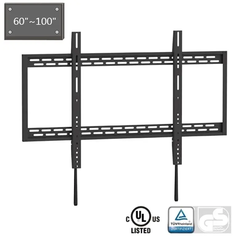 Brateck Xl Wall Mount Fixed Bracket Holder for Curved/Flat Panel 60"-100" TV