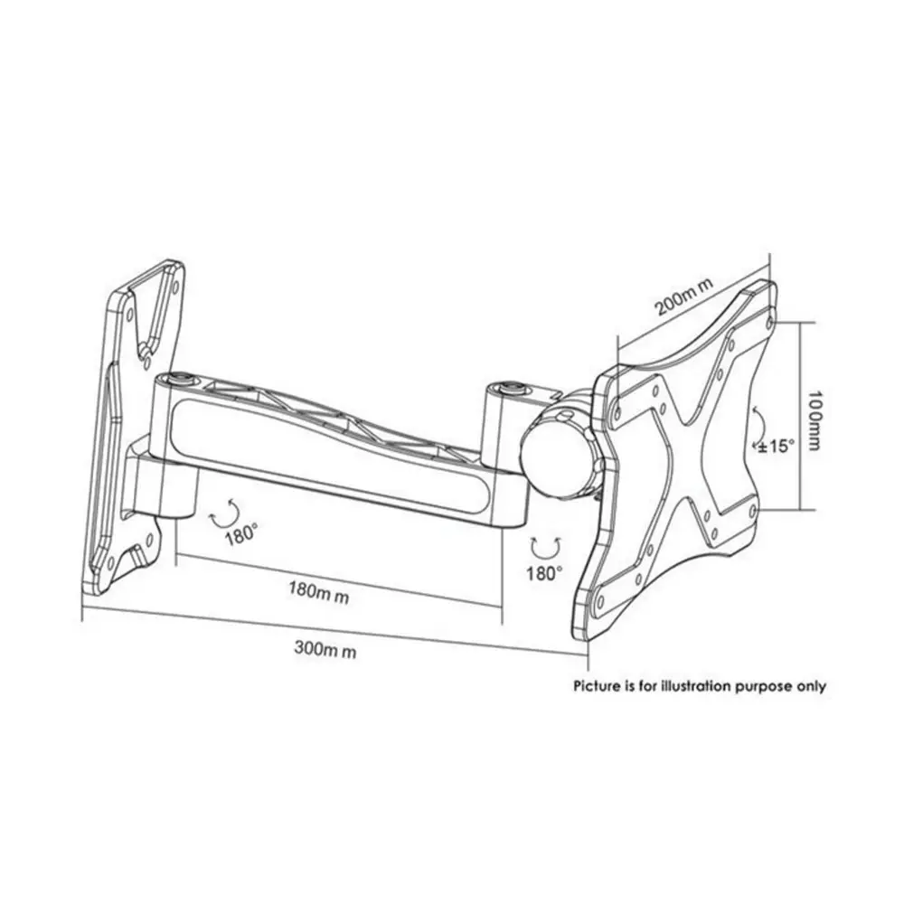 Lcd20B Universal TV Wall Mount Bracket LCD/LED Up To 30in 30KG Single Arm