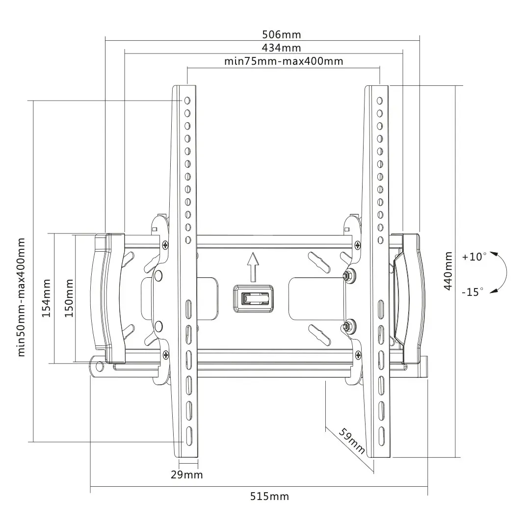 Aidoru 32-55in Universal LED TV/Monitor Tilt Wall Mount/Bracket VESA 400x400