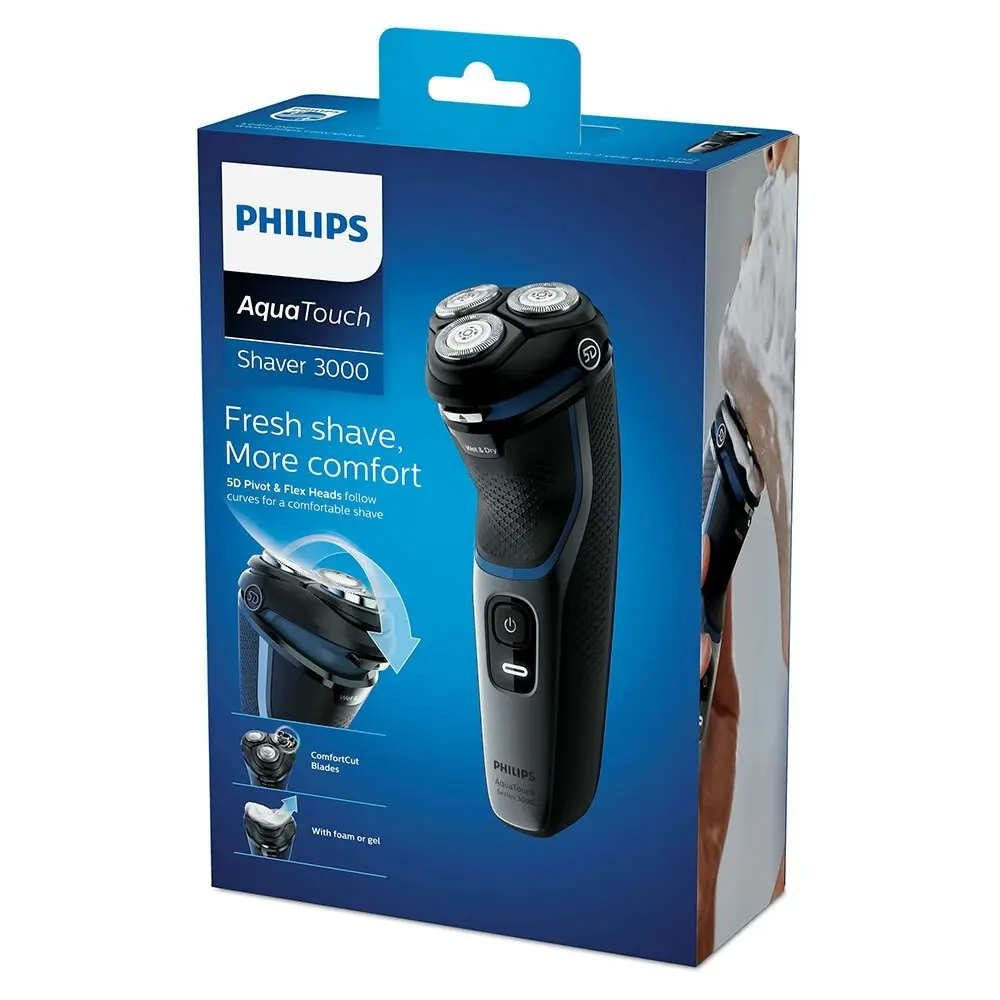 Philips Wet/Dry Aqua Touch Electric Shaver Cordless Mens Facial Hair Removal