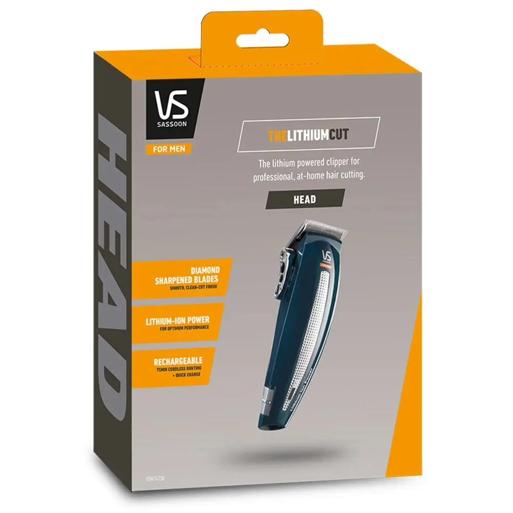 VS Sassoon VSM7473A Lithium Cut Men Cordless Facial Hair Clipper/Trimmer w/ Comb