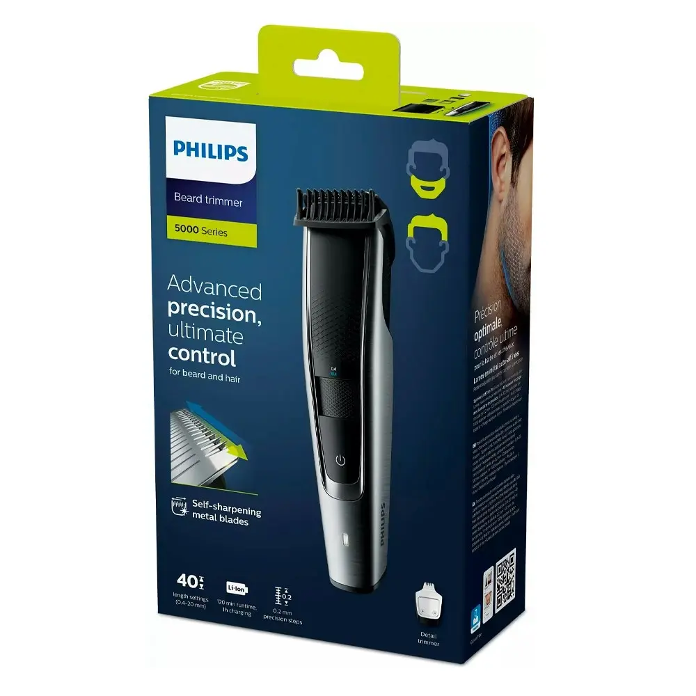 Philips 5000 Corded/Cordless Mens Washable Hair Beard/Stubble Trimmer/Clipper