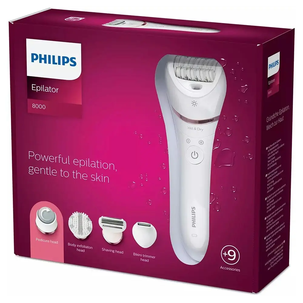 Philips BRE740 Wet/Dry Women Electric Epilator Legs/Bikini Hair Removal/Trimmer