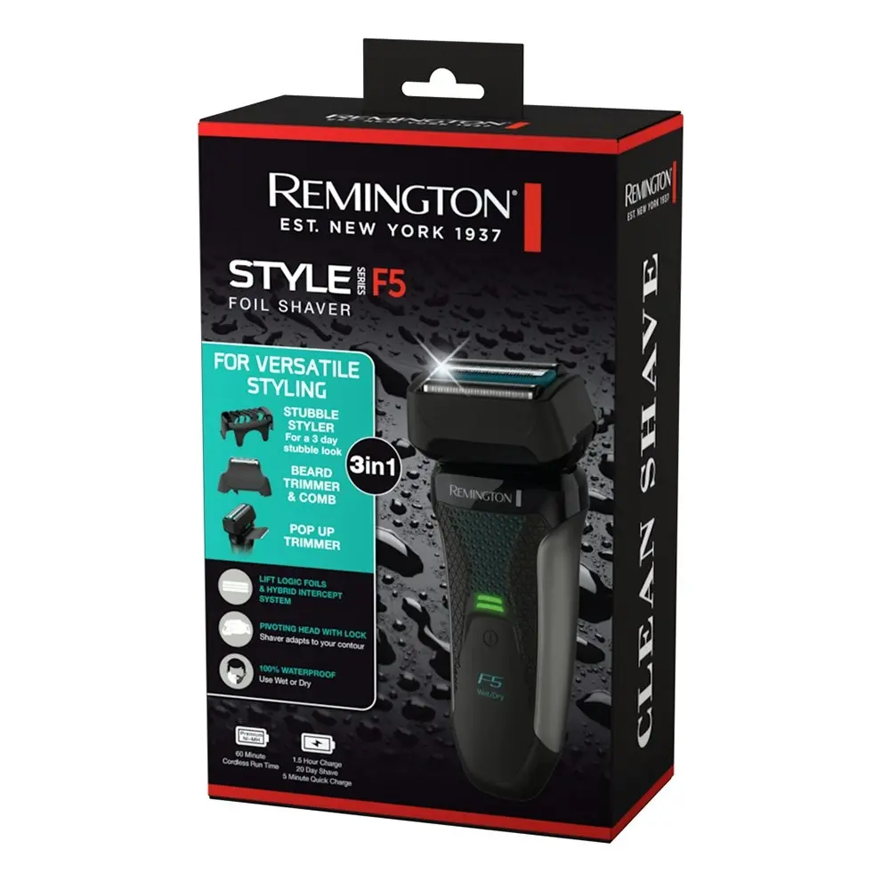 Remington Style Series F5 3 In 1 Foil Mens Hair Shaver/Stubble/Beard Trimmer