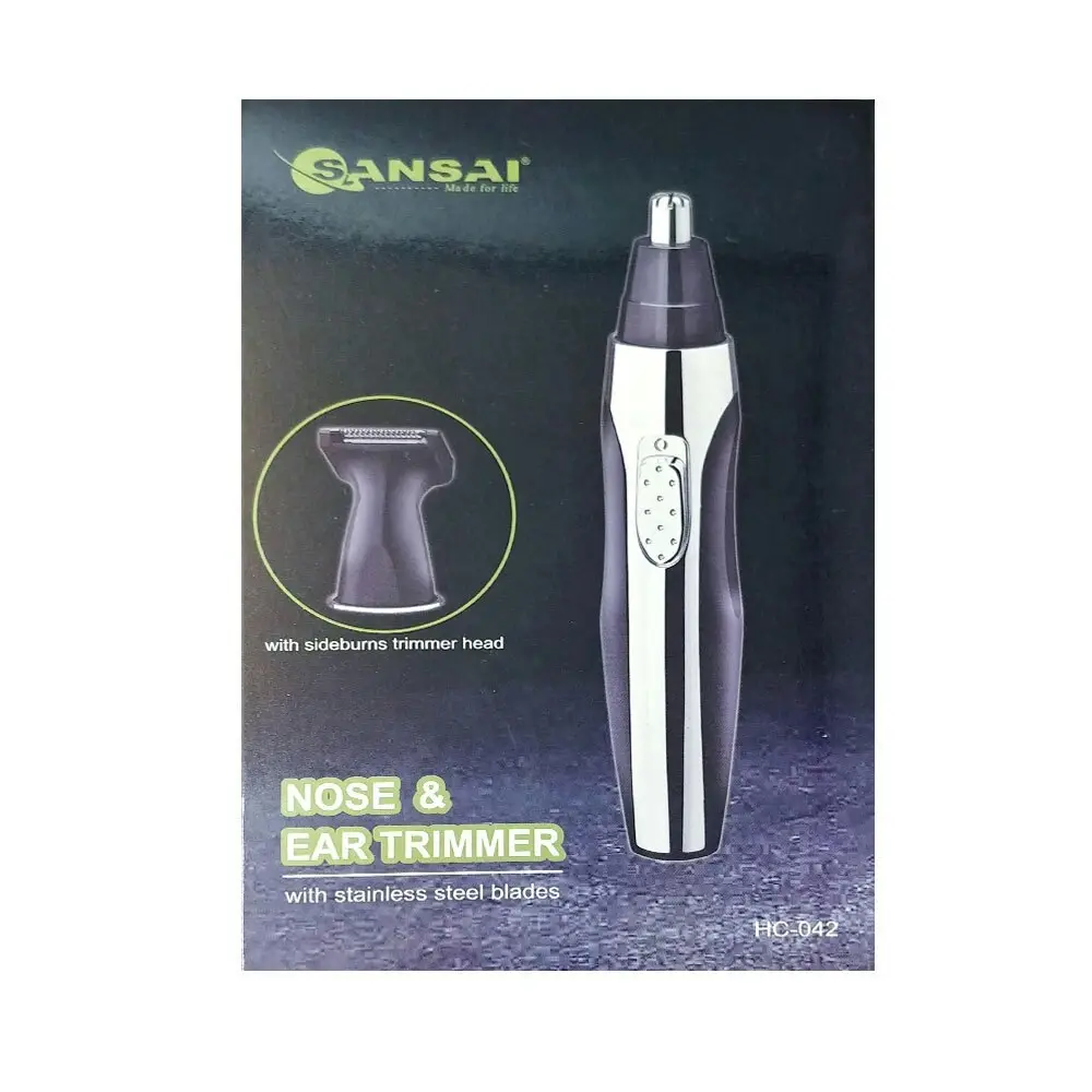 Sansai Portable Cordless Nose/Ear/Moustache Hair Trimmer Stainless Steel Blade