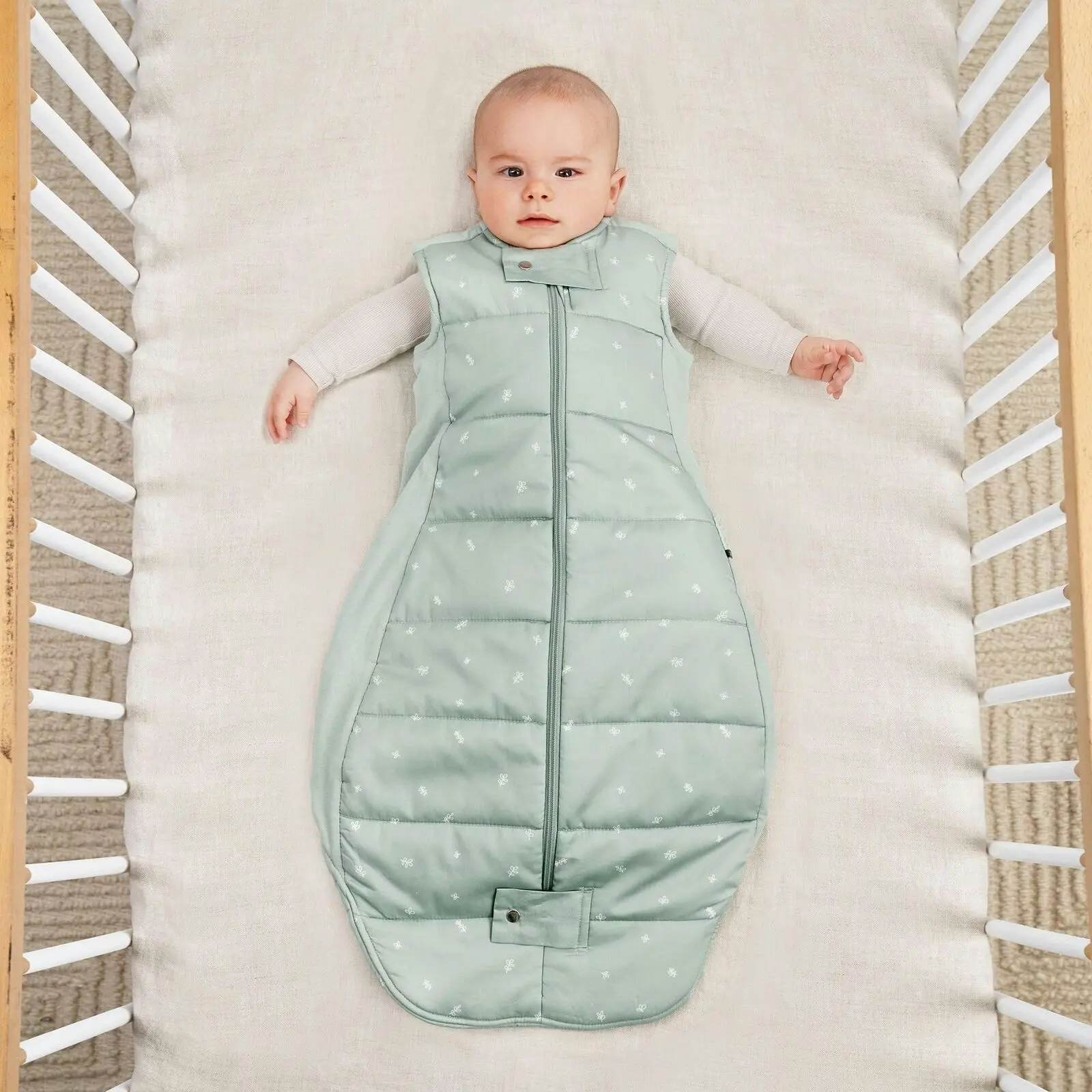 ergoPouch 2.5 TOG Baby Sheeting/Sleeping Bag Organic Cotton Sage GRN