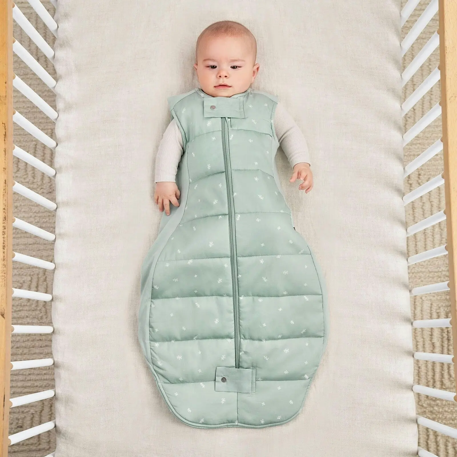 ergoPouch 2.5 TOG Baby Sheeting/Sleeping Bag Organic Cotton Sage GRN