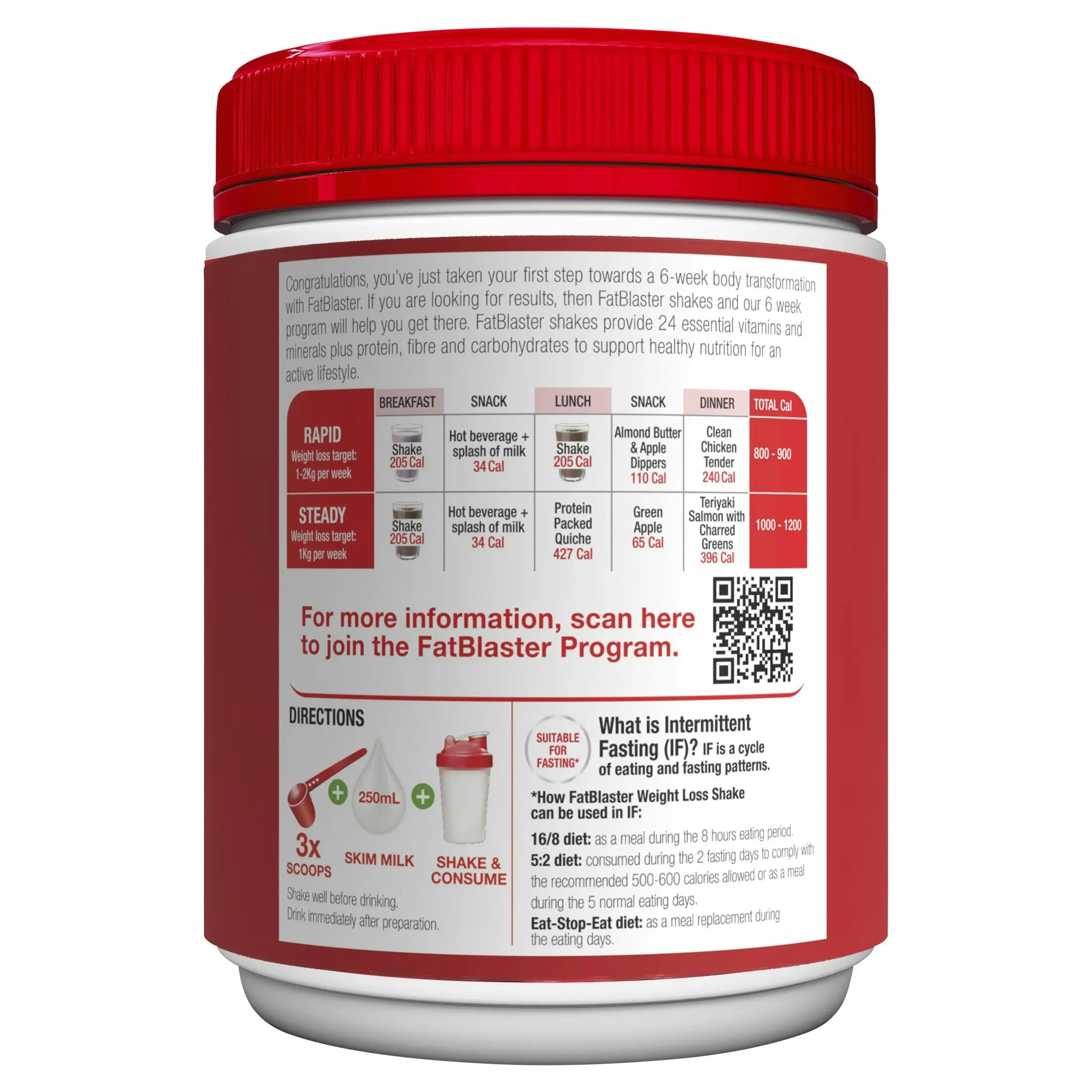 Naturopathica FatBlaster Weight Loss Shake Raspberry 430g