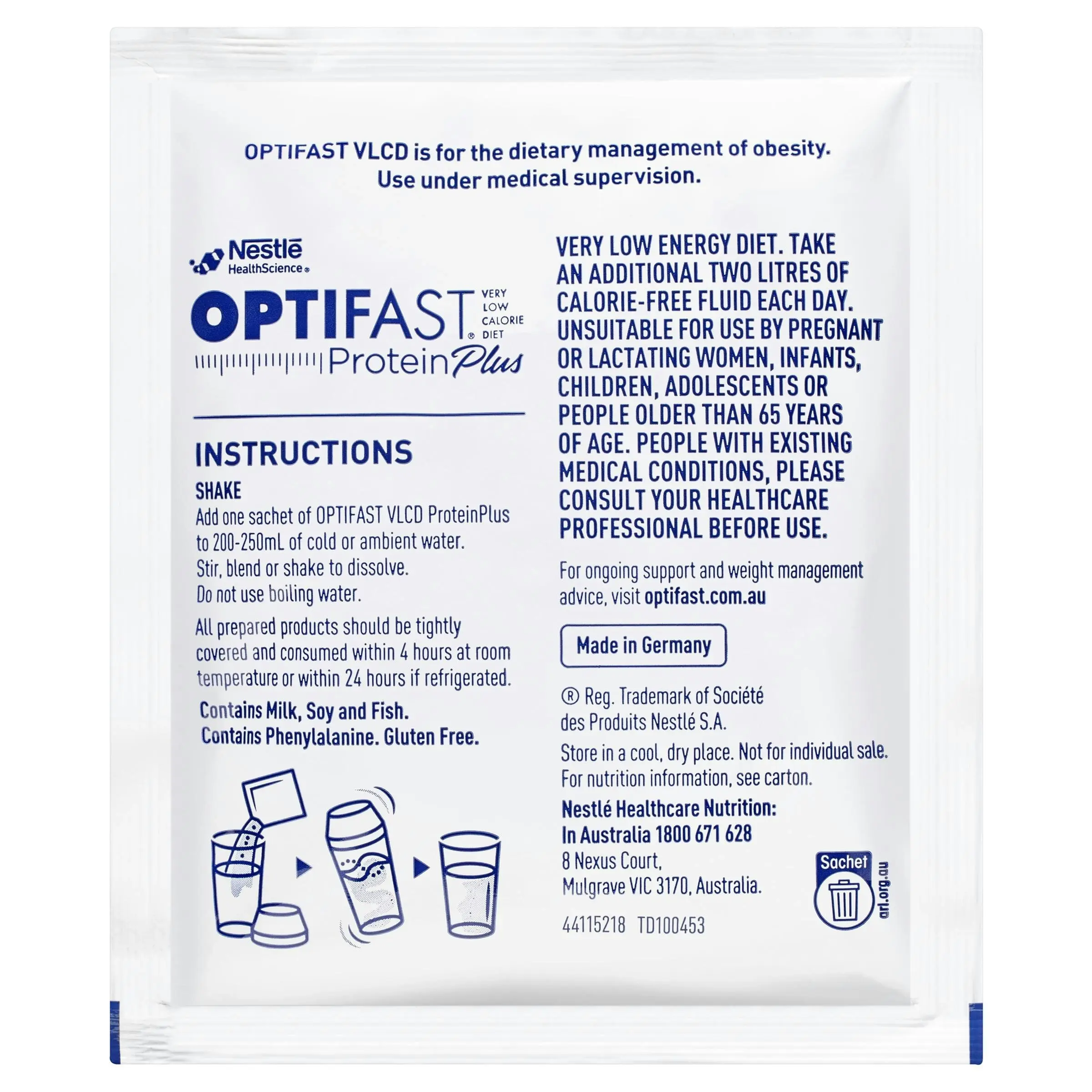 OPTIFAST Protein Plus Shake Vanilla 63g x 10 Sachets