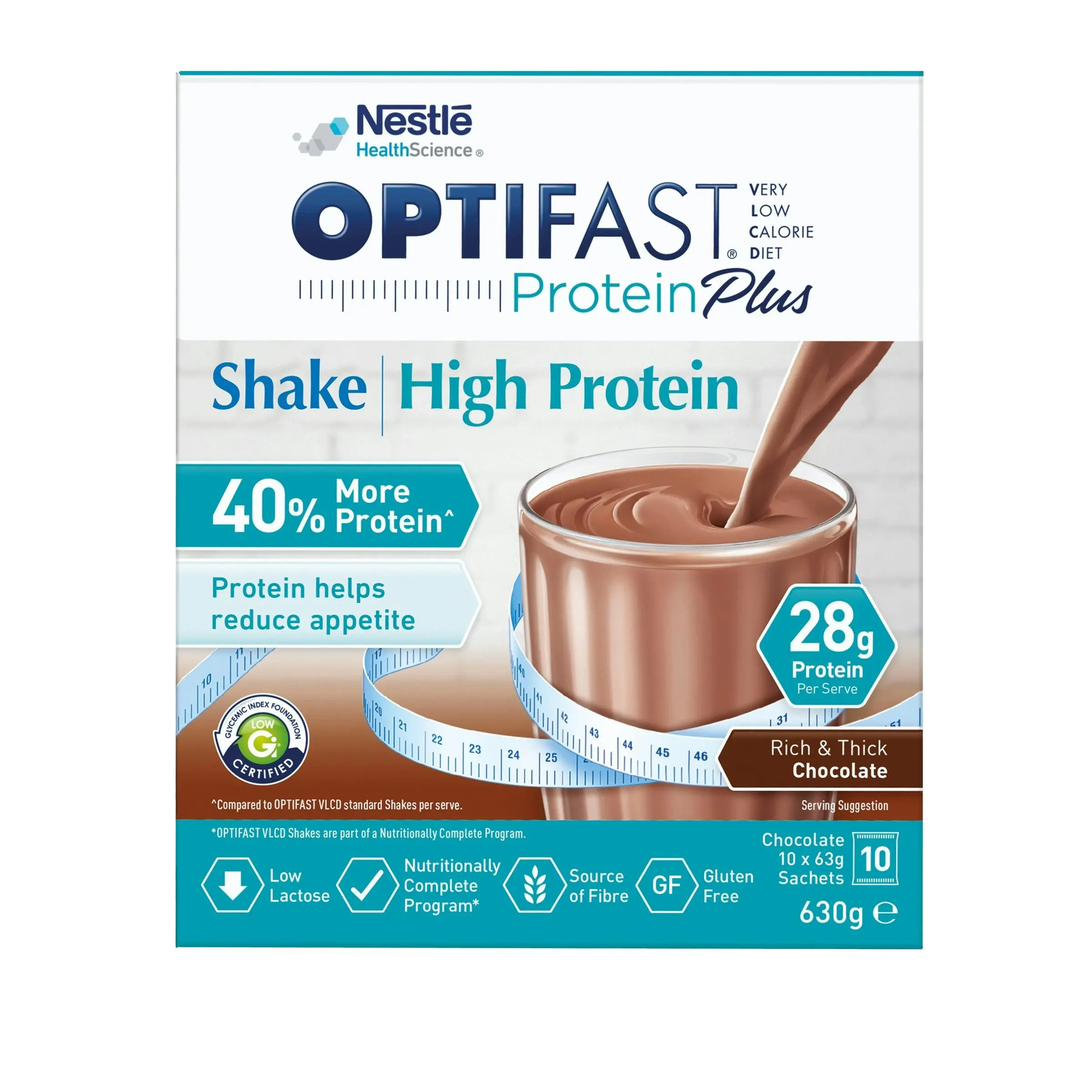 OPTIFAST Protein Plus Shake Chocolate 63g x 10 Sachets