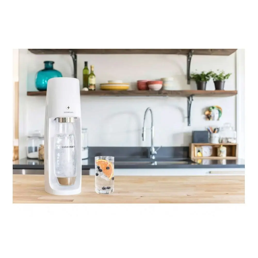 SodaStream Electric One Touch Spirit Sparkling Water Maker Fizzy Drinks White