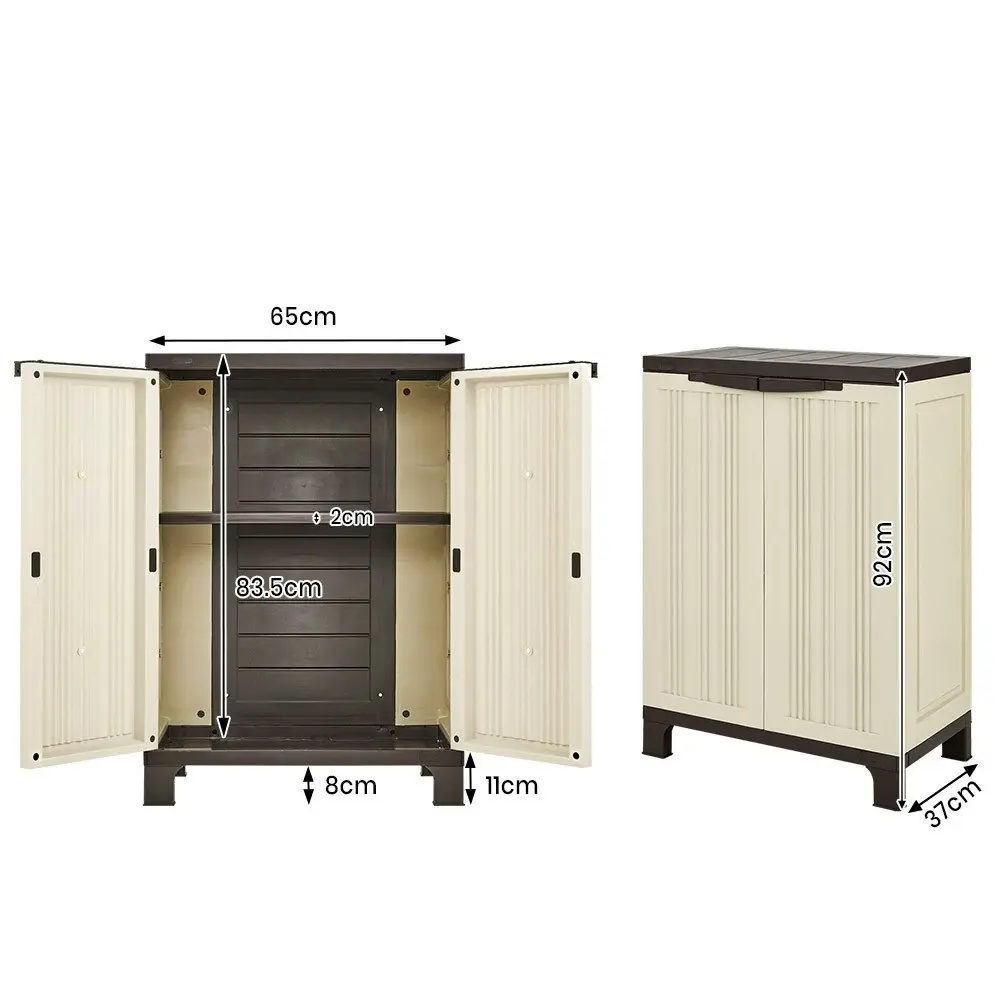 Groverdi Outdoor Storage Cabinet Box Adjustable Patio Sheds Lockable Backyard Tools Garage Organiser