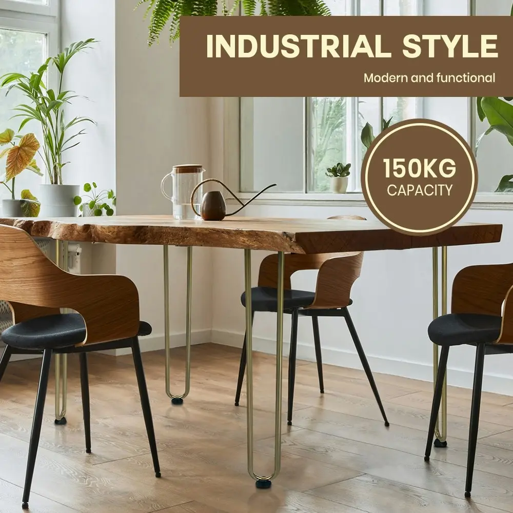 Furb 4x Hairpin Coffee Table Legs Support Dinner Table Steel DIY Industrial Desk Bench 2 Rods 60CM