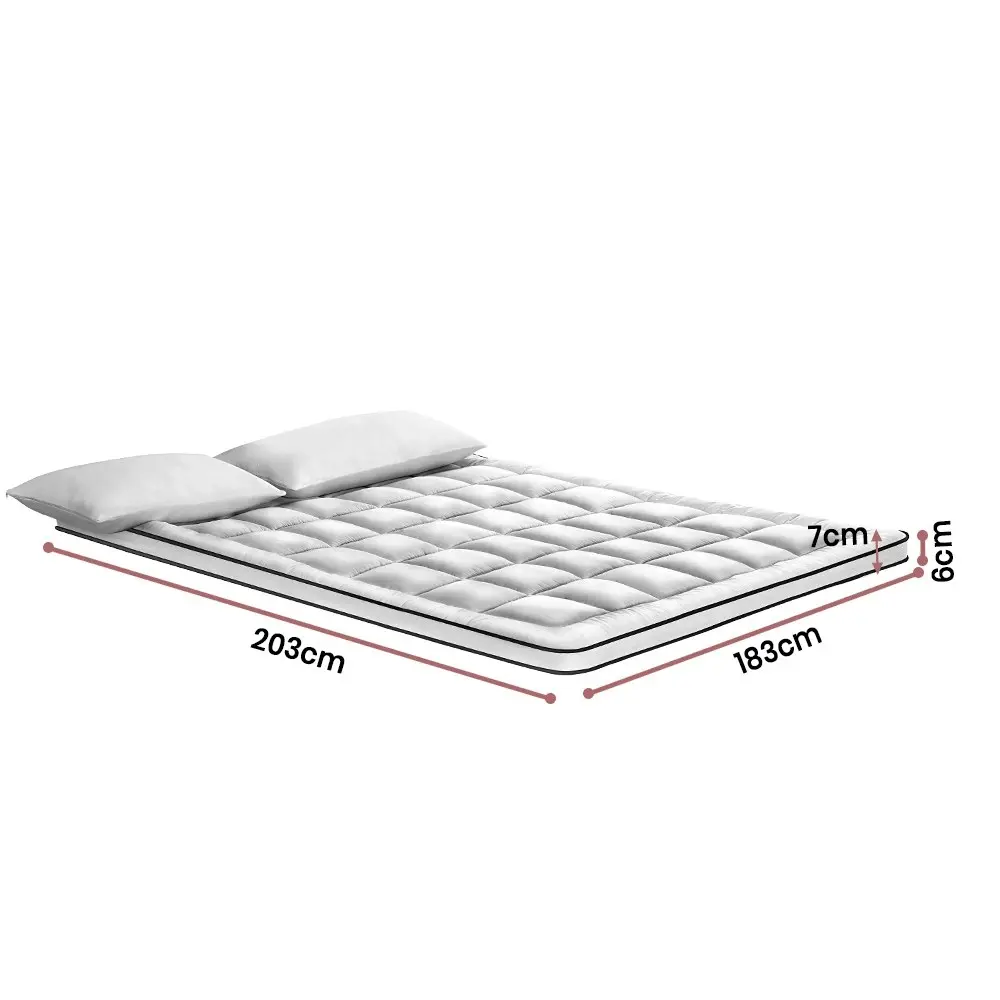 Mona Bedding Pillowtop Mattress Topper 2 Layer Microfibre Protector Bed Pad Mat Cover Underlay King