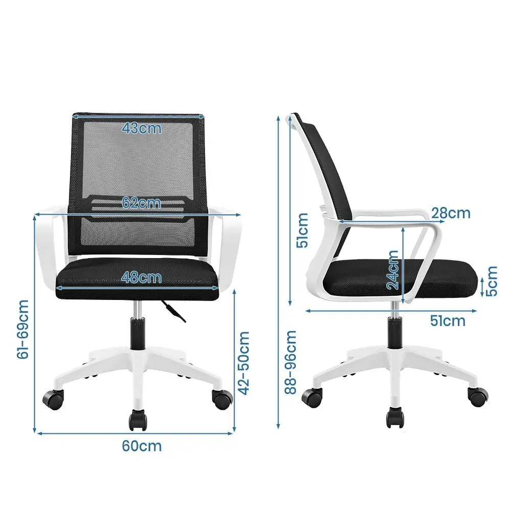 Furb Office Chair Computer Mesh Executive Chairs Study Work Lifting Seat White Black