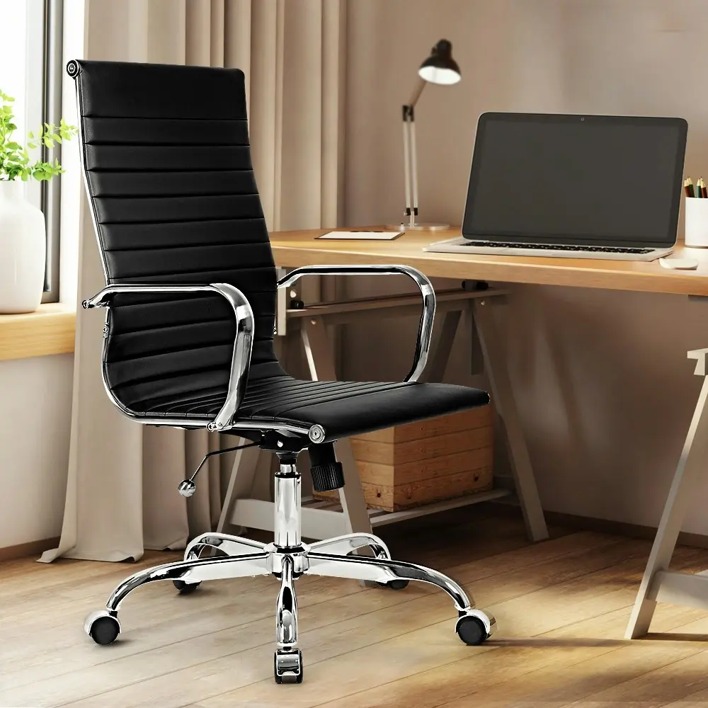 Furb Office Chair Executive High-Back Computer PU Leather Seat Study Bk Svr Eames Replica