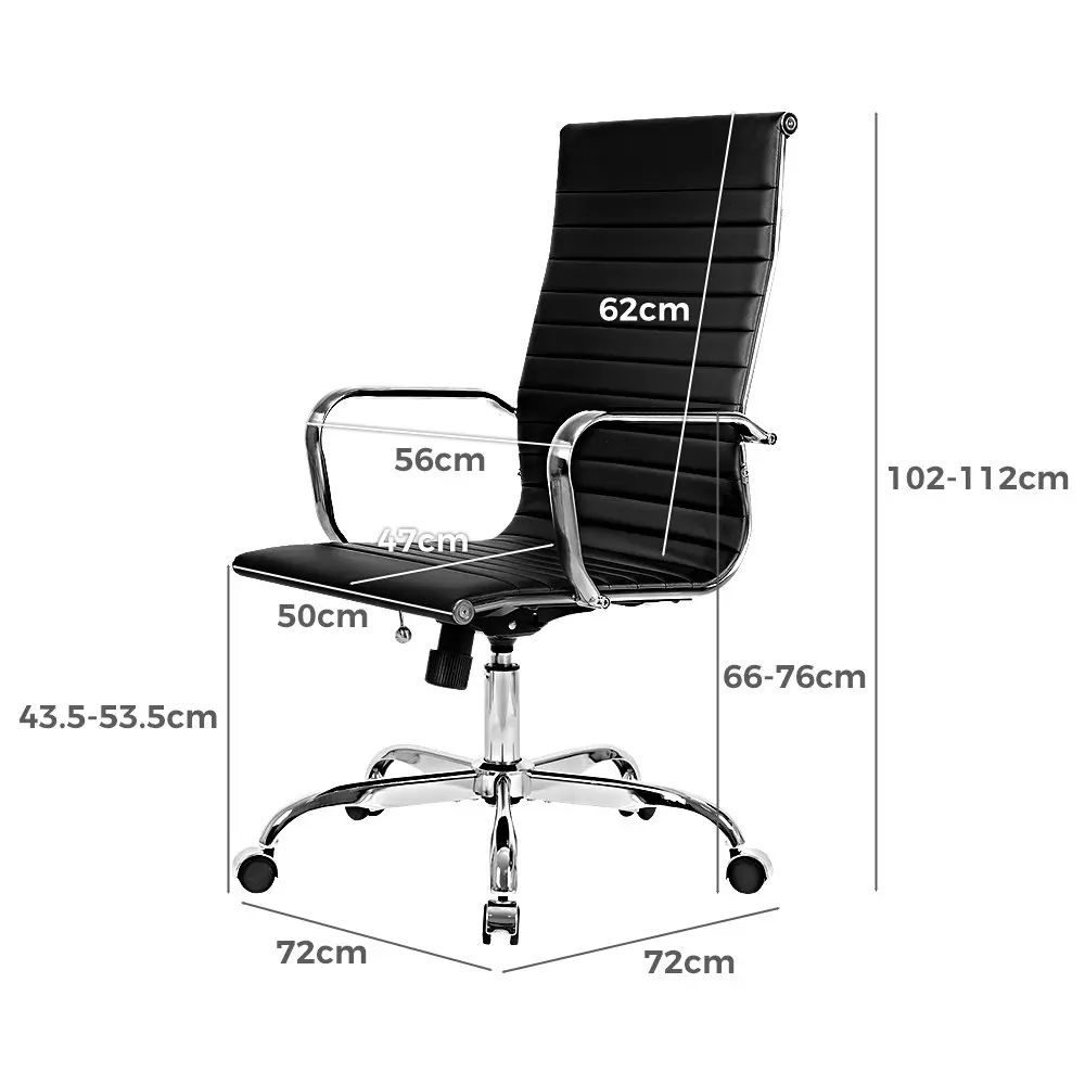 Furb Office Chair Executive High-Back Computer PU Leather Seat Study Bk Svr Eames Replica