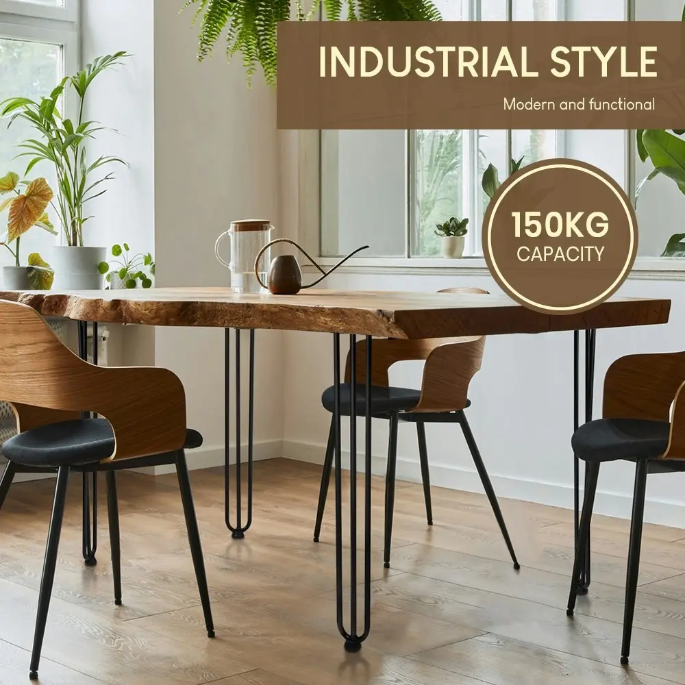 Furb 4x Hairpin Coffee Table Legs Support Dinner Table Steel DIY Industrial Desk Bench 3 Rods 60CM