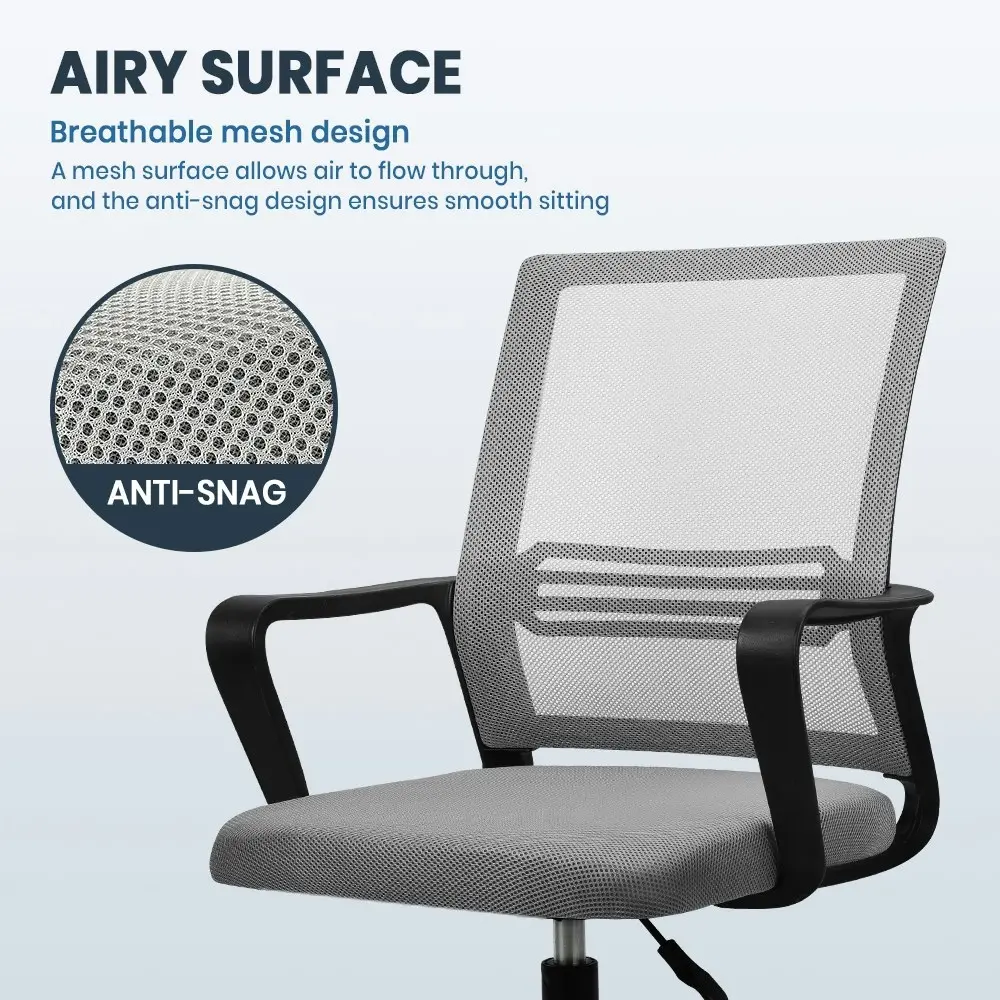 Furb Office Chair Computer Mesh Executive Chairs Study Work Lifting Seat Black Light Grey