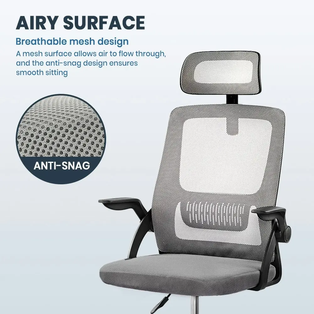 Furb Office Chair Computer Mesh Executive Chairs Study Lifting Seating Headrest Black Grey