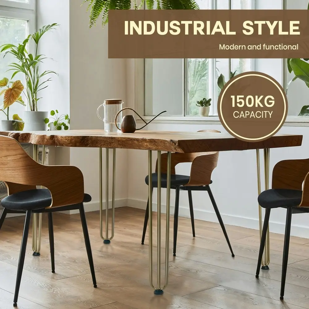 Furb 4x Hairpin Table Legs Support Coffee Dinner Table Steel DIY Industrial Desk Legs 3 Rods 60CM