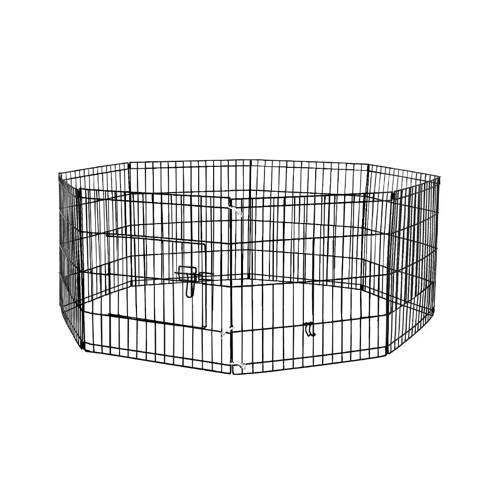 Taily 24" Dog Playpen 8 Panel Foldable Pet Fence Exercise Play Pen Cat Rabbit Puppy Cage Enclosure