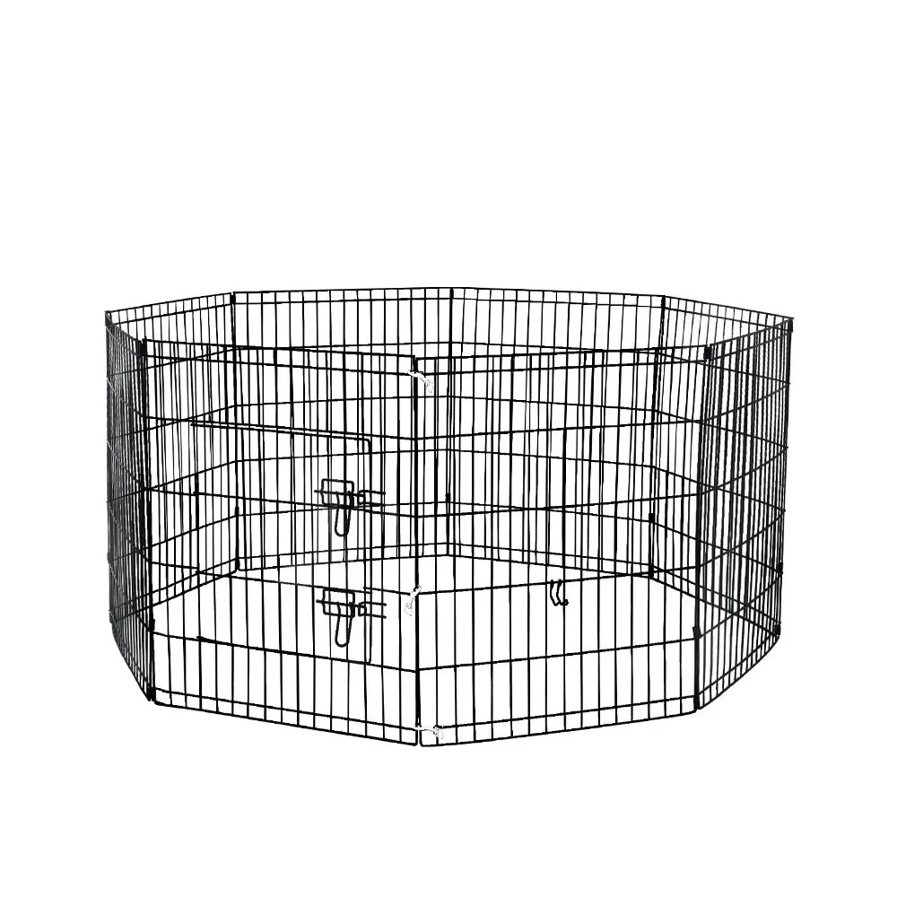 Taily 30" Dog Playpen 8 Panel Foldable Pet Fence Exercise Play Pen Cat Rabbit Puppy Cage Enclosure