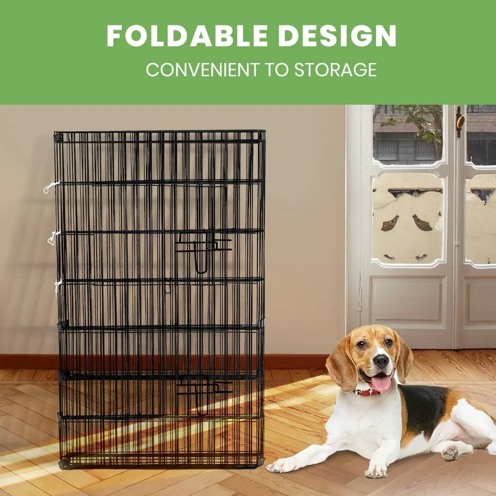 Taily 42" Dog Playpen 8 Panel Foldable Pet Fence Exercise Play Pen Cat Rabbit Puppy Cage Enclosure