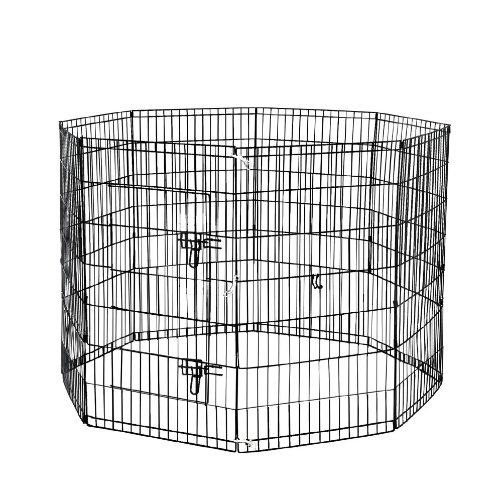 Taily 42" Dog Playpen 8 Panel Foldable Pet Fence Exercise Play Pen Cat Rabbit Puppy Cage Enclosure