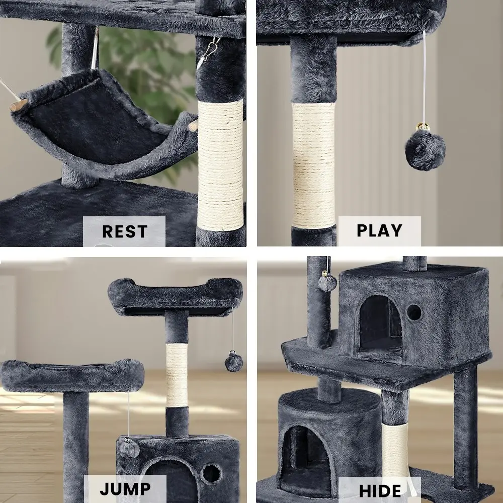 Taily Cat Tree Scratching Post Scratcher Tower Condo House Bed Stand 160CM Stand Pet Furniture Grey